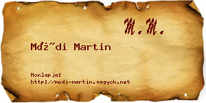 Módi Martin névjegykártya